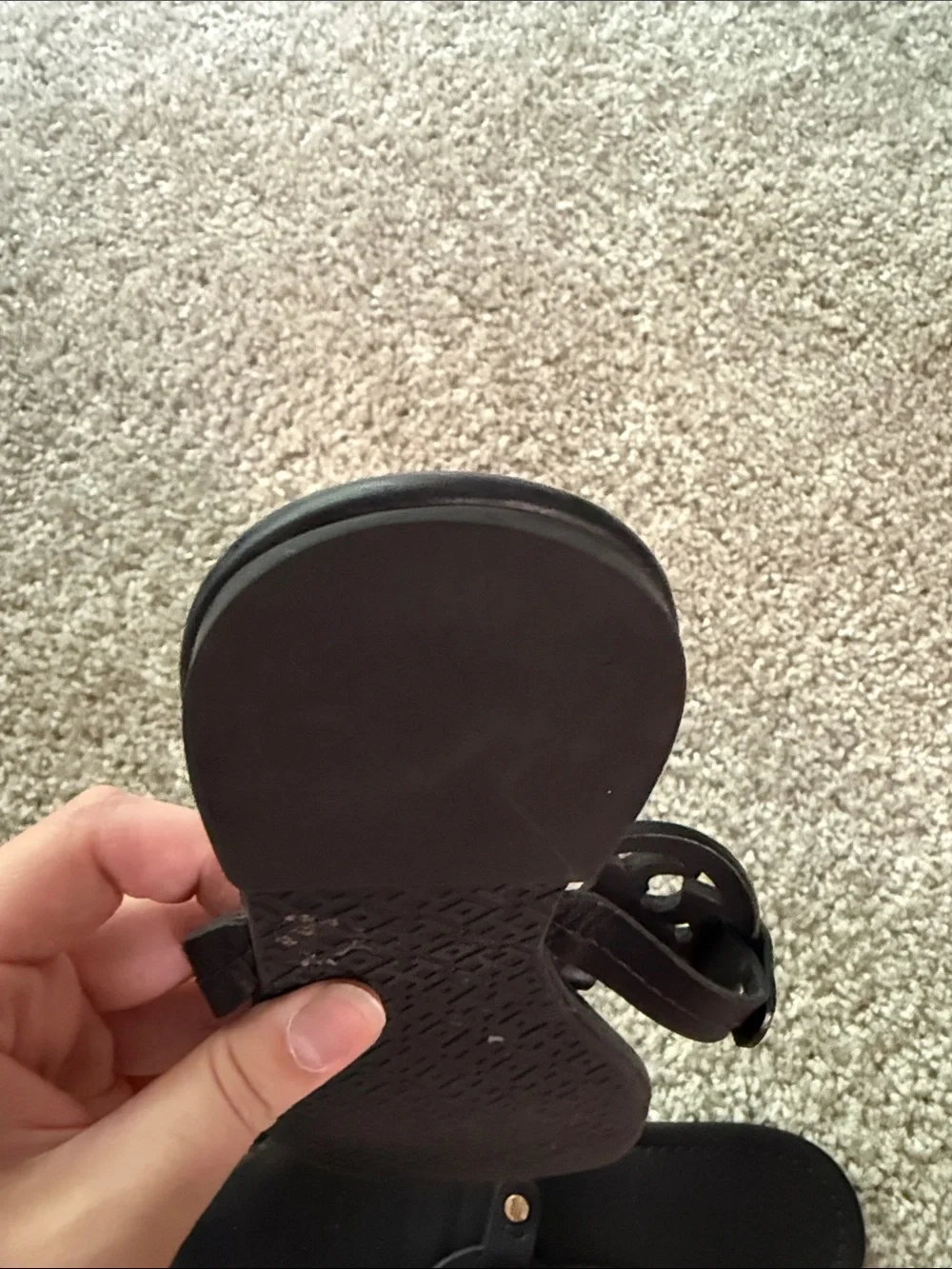 Tory Burch Black Logo-Disc Thong Sandals